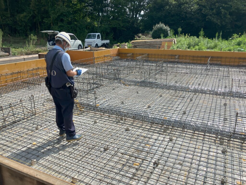 鍋掛の平屋の家～基礎配筋検査