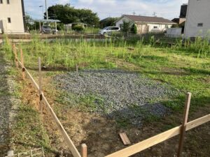 大田原市M様邸・家の中に外を感じる平屋～丁張掛け
